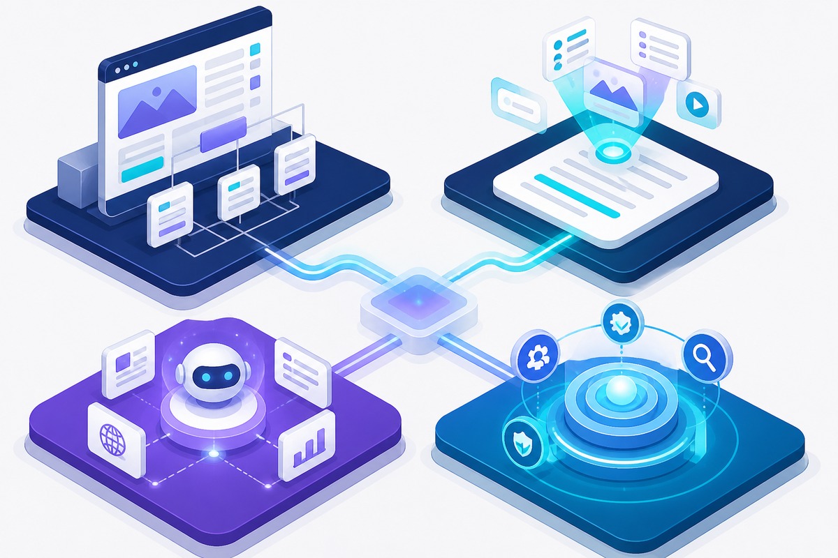 Связь SEO, AEO, GEO и AIO в продвижении